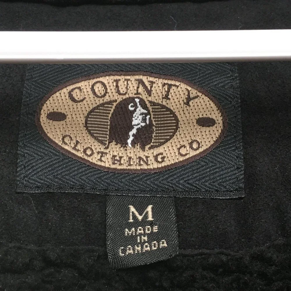 COUNTY CLOTHING CO. Faux Suede Sherpa Lined Zip Up Shearling Jacket Black MEDIUM - Picture 2 of 12